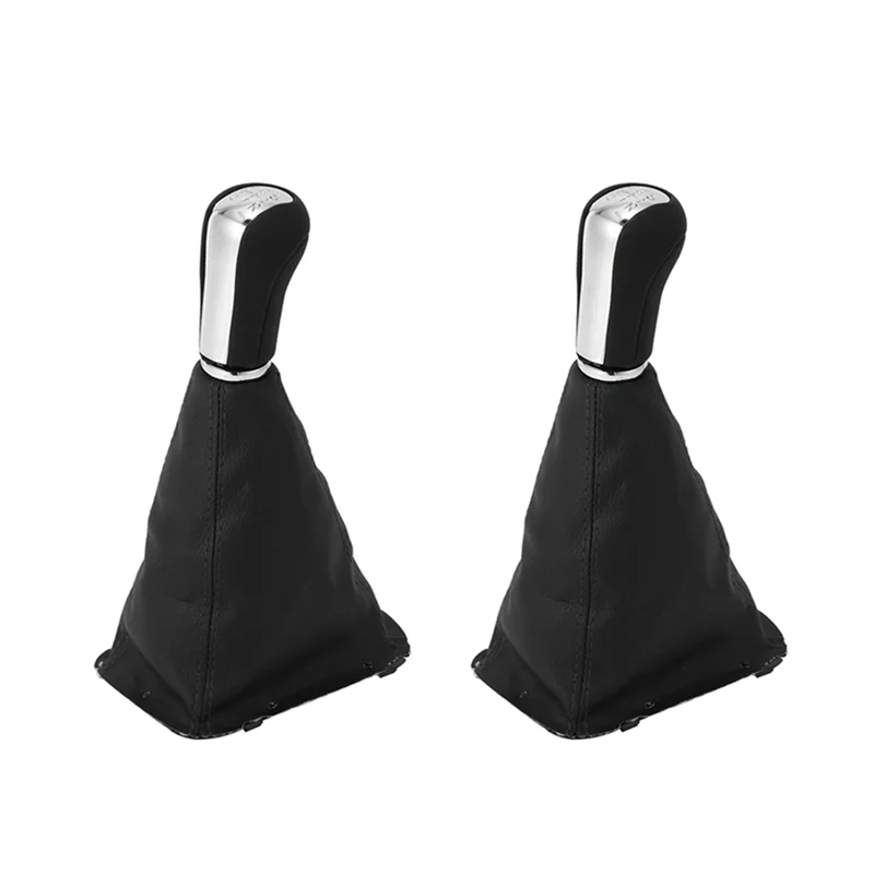 

Portable 2Set 5 Speed Car PU Leather Gear Shift Knob Shifting Gear Cover Shift Gear Boot For Toyota Avensis T25 MK2 II 2003-2009