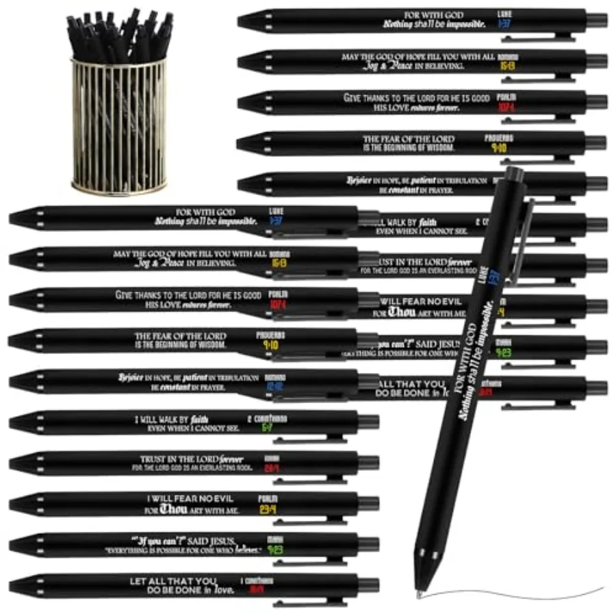 

Pcs Christian Gifts Bible Verse Pens Bulk Church Gift Religious Scripture Ballpoint Inspirational Motivational Retractable Blac