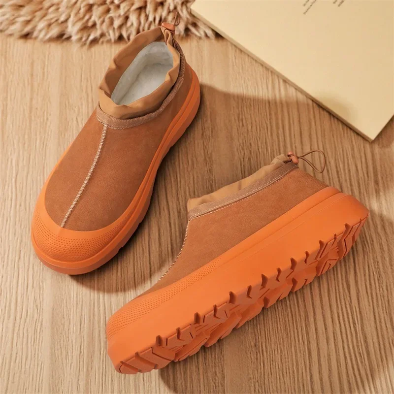 Sneakers Casual Plus Size 43 44 Womens Mens Winter Plush Warm Snow Boots Fashion Fur Upper Height Increased Platform Board Shoes