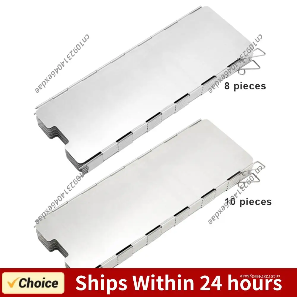 8/10-Platten-Windschutz für Outdoor-Kocher mit Aufbewahrungstasche, winddichter Schirm aus Aluminiumlegierung für Camping und Picknick