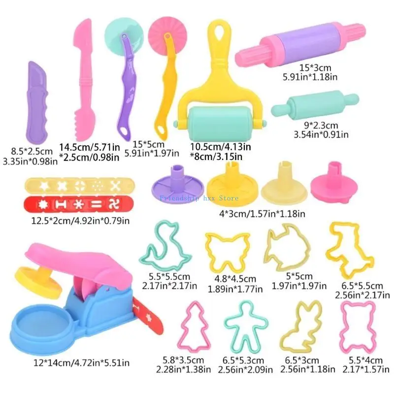 مجموعة أدوات معجون اللعب على شكل حيوانات كرتونية F1CB رائعة للعب والاستكشاف للأطفال
