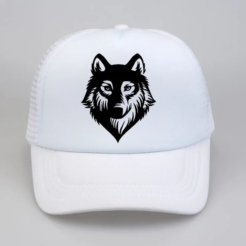 Men Wolf Trucker Caps Wolves Totem Hat Cap Men Cool Dad Baseball Cap Hip Hop Summer Mesh Trucker Hat