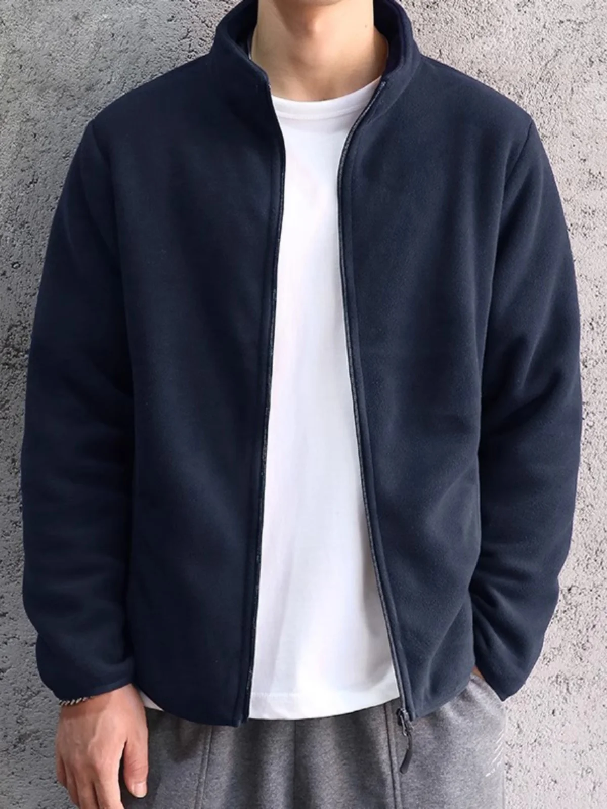 

Утепленная флисовая толстовка-куртка на весну, осень, зиму, теплая бейсбольная куртка, верхняя одежда с длинными рукавами, на молнии, свободного кроя.