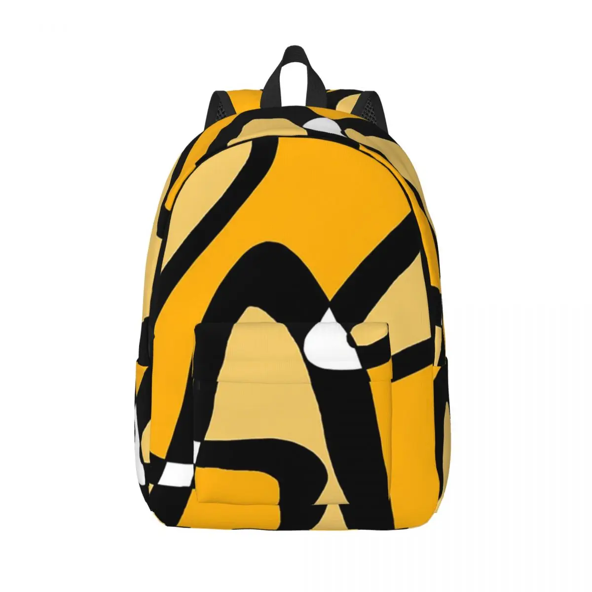 

Black And Yellow Pattern Backpacks Boys Girls Bookbag Waterproof Shoulder Bag Portability Laptop Rucksack Children School Bags