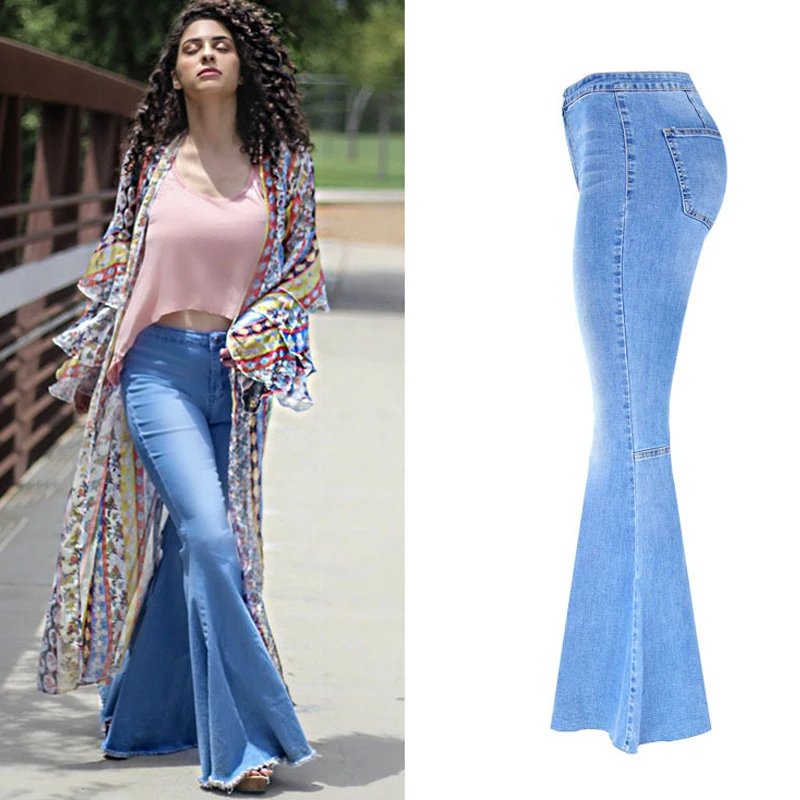 

Jeans for Women Denim Jeans Mom Wide Leg Plus Size Pants New Autumn Winter 2023 Vintage Blue High Waist Flare Jeans Female