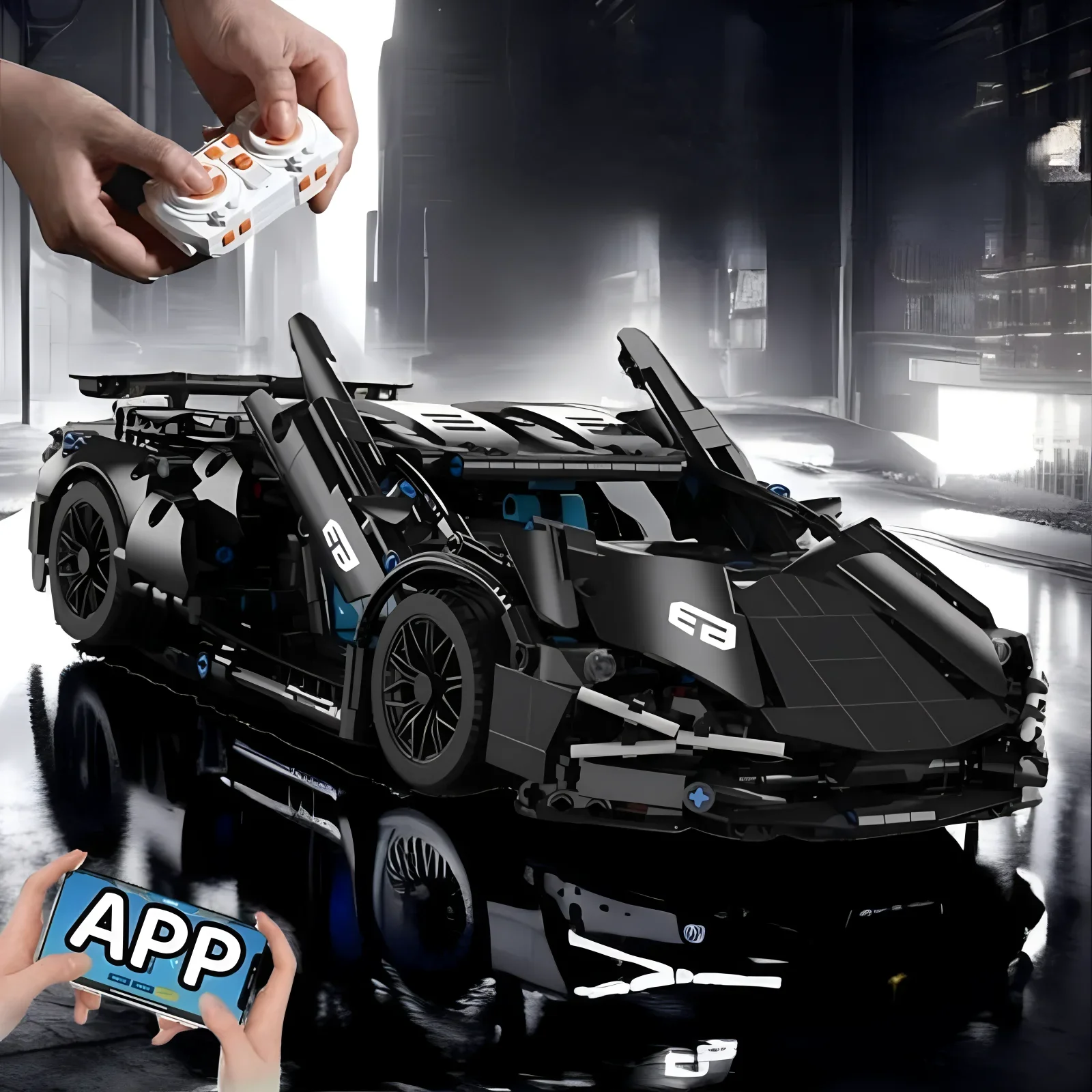 Technical Racing Sport Car Model Building Blocks technic adults 1:14 DIY Supercar Brick Puzzle Toys Kid Adult Gift(1280+granule)