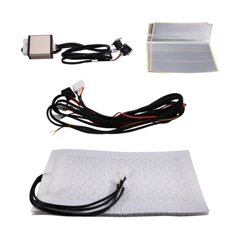 Super Sale Universal Built-in Car Seat Heater Kit 2 Seats Heating Pads 3 Levels Control Switch System Square Switch