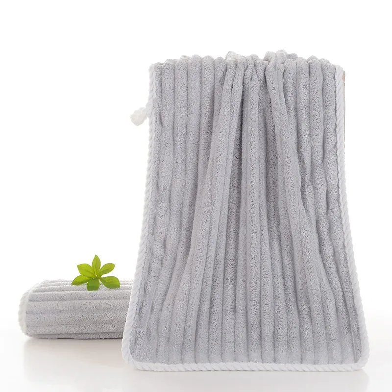 1PC Ultra Soft and Quick-Dry Towel with Candy Stripes Perfect for Home and Travel Candy Corduroy Style 35x75cm Comfortable Warm