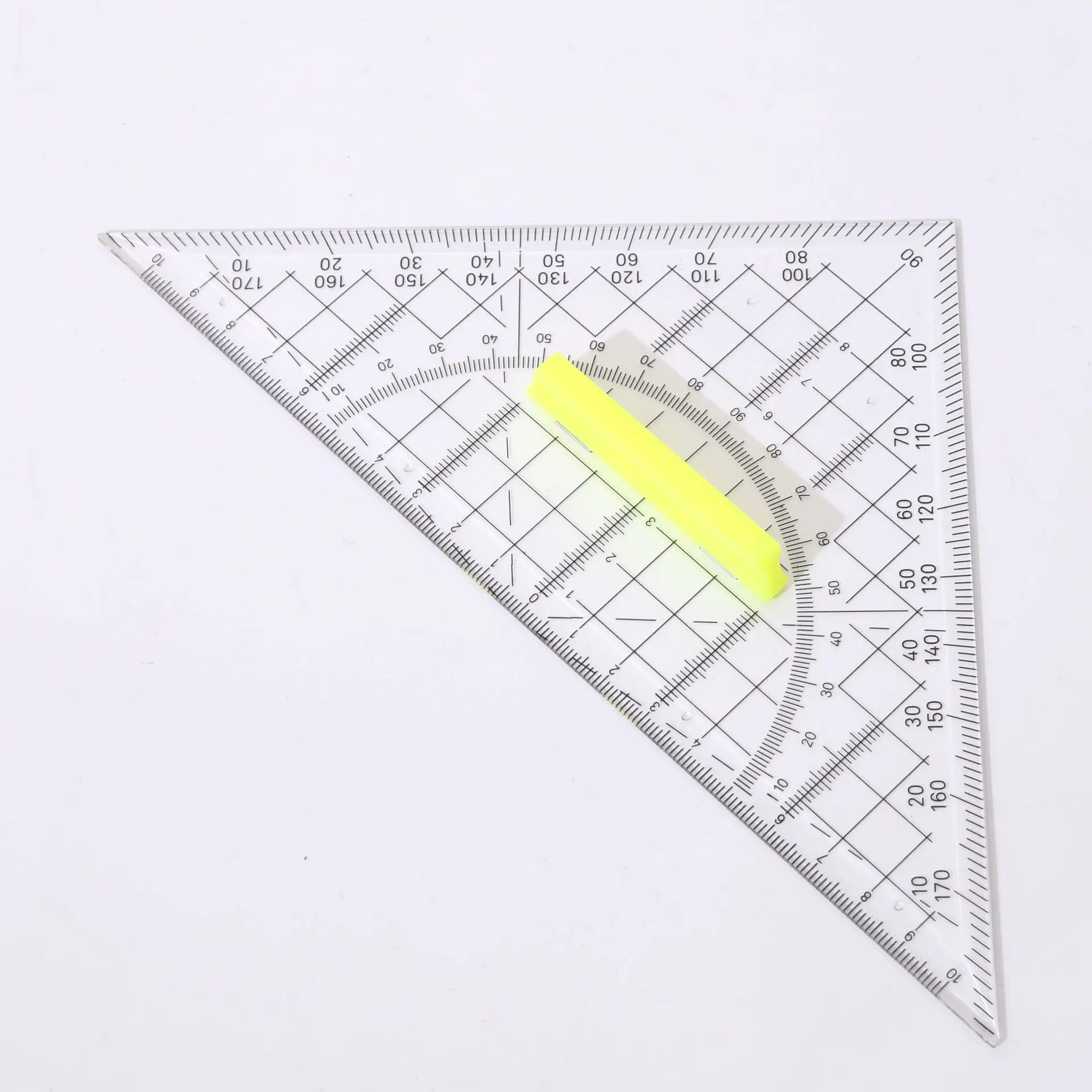 1 STKS Transparante Multifunctionele Driehoekige Liniaal voor Primair met Hoekcoördinaten Liniaal Driehoekige Transparante Regel
