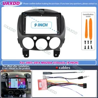 2 Din Interior del coche Android para 2007-2014 MAZDA 2 Demio 9 pulgadas Kit de marco panel de arnés de cables adaptador de fascia central decodificador canbus