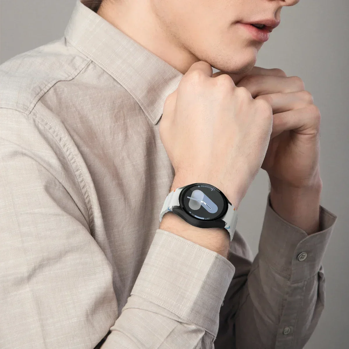 Silikonowy pasek + etui PC do zegarka Samsung Watch 7 6 5 4 40 mm 44 mm 5Pro 45 mm 6 Klasyczny pasek z osลonฤ
ekranu Bumper 2024