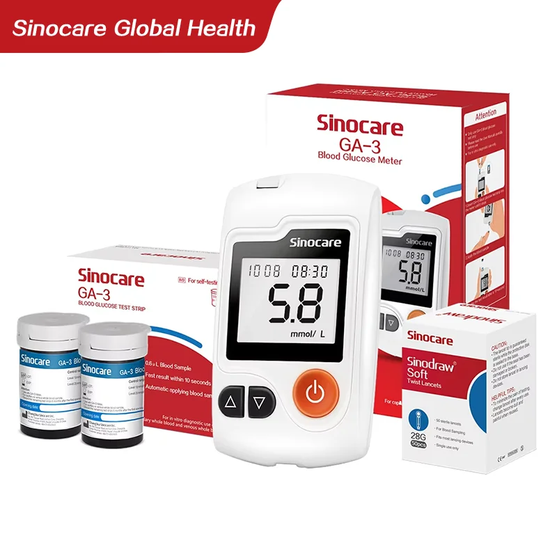 Sannuo-医療用血糖値計,テストストリップ付き医療機器,医療検査,三角計,GA-3個
