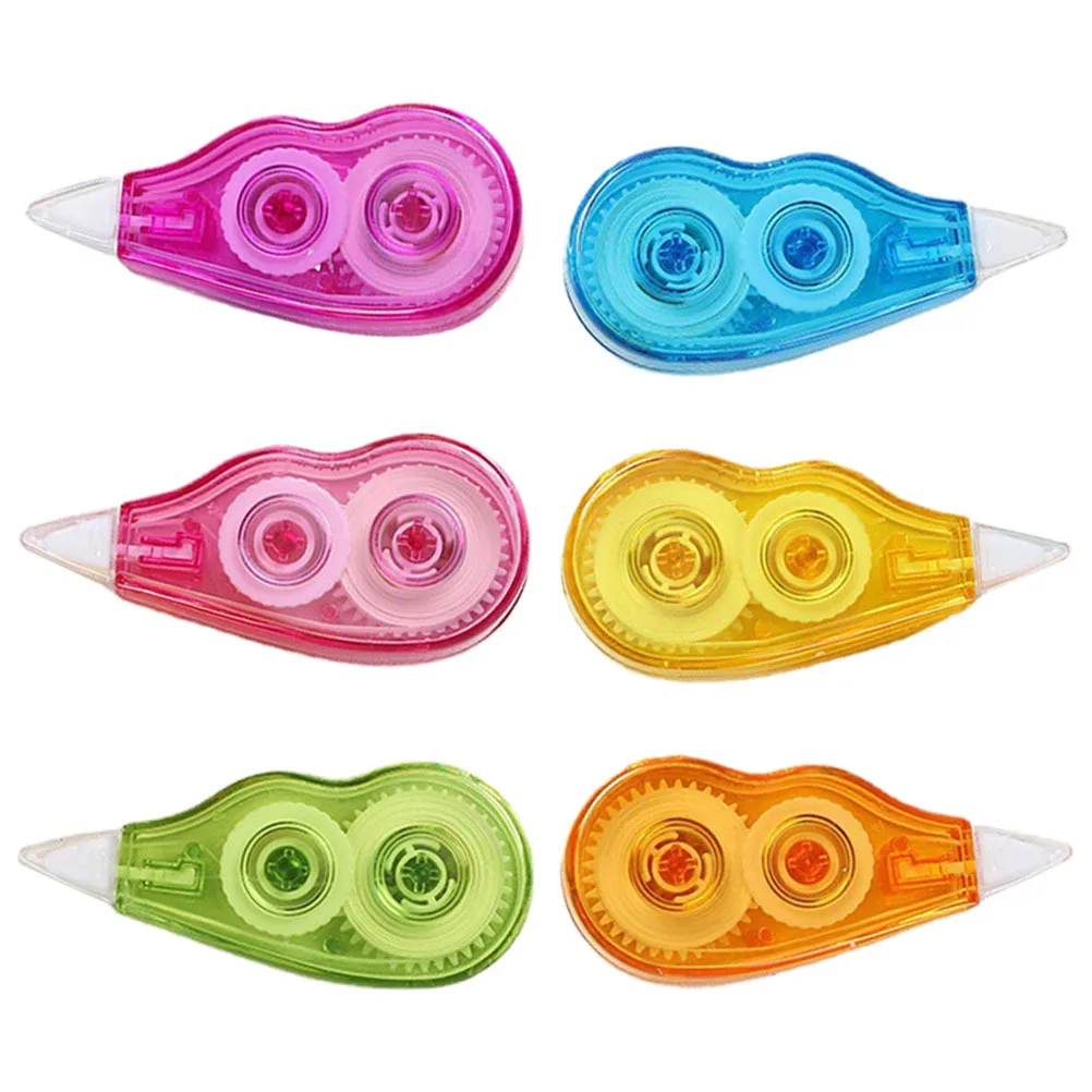 

6pcs Correction Tape For Students White Portable Design Adhesive Tapes School Office Supplies Writing Accessories Study Tools