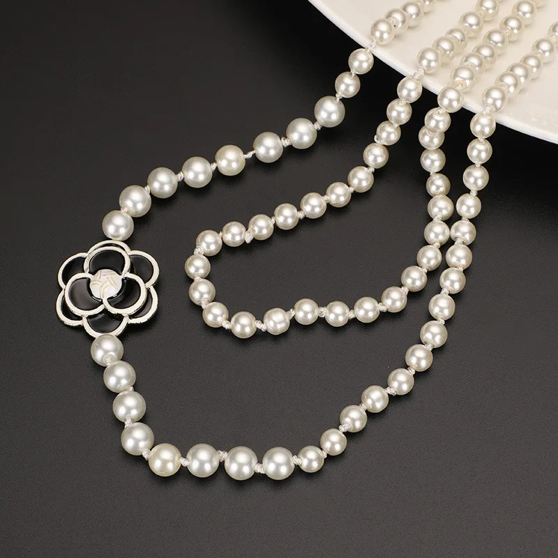 Fashion Camellia Pearl Necklaces Woman Necklace chains for women Accessories for Women Jewelry