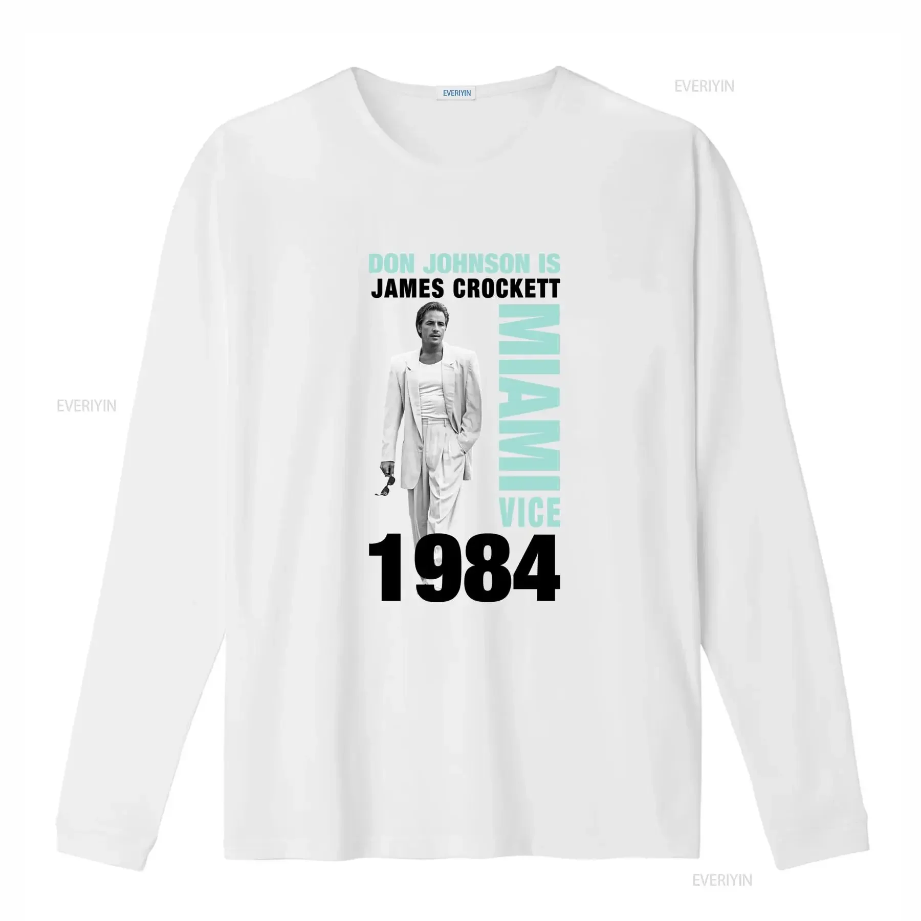 Vintage Retro 80s Miami Vice Don Johnson Print Casual T Shirt vintage Washed fashion Comfortable Breathable Unisex streetwear
