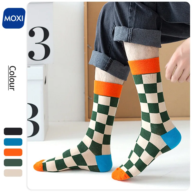 Wholesale spring and autumn cotton socks children square adult hipster socks