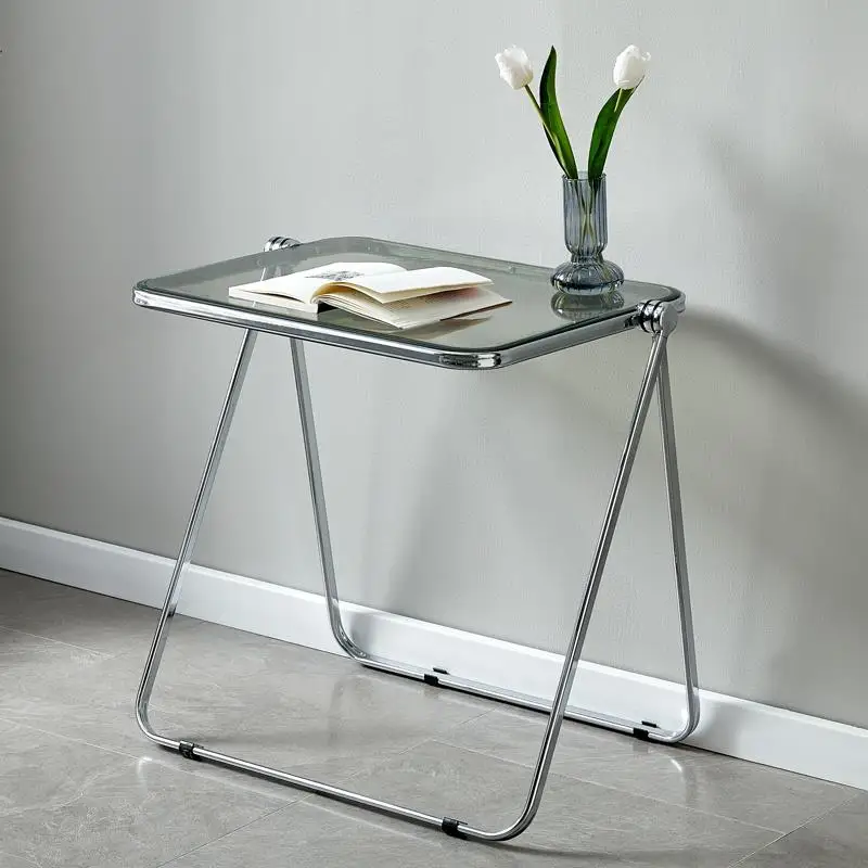 

Transparent table Simple household acrylic foldable table Computer square table Outdoor balcony Leisure desk