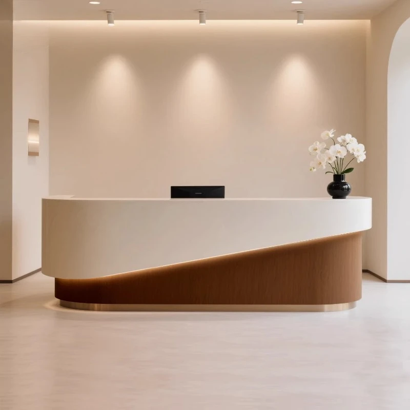 

Executive Company Reception Desks Modern Aesthetic Minimalist Design Reception Desks Unique Luxury Mostrador Trendy Furniture