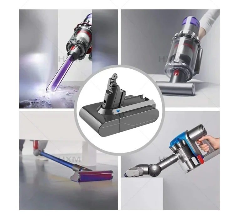 Dyson vacuum cleaner uses V6 battery, 21.6 V,12800mAh, 21.6 V, 12.8Ah, DC62, DC59 (4,8 Ah, 6,8 Ah, 9,8 Ah, 12,8 AH)