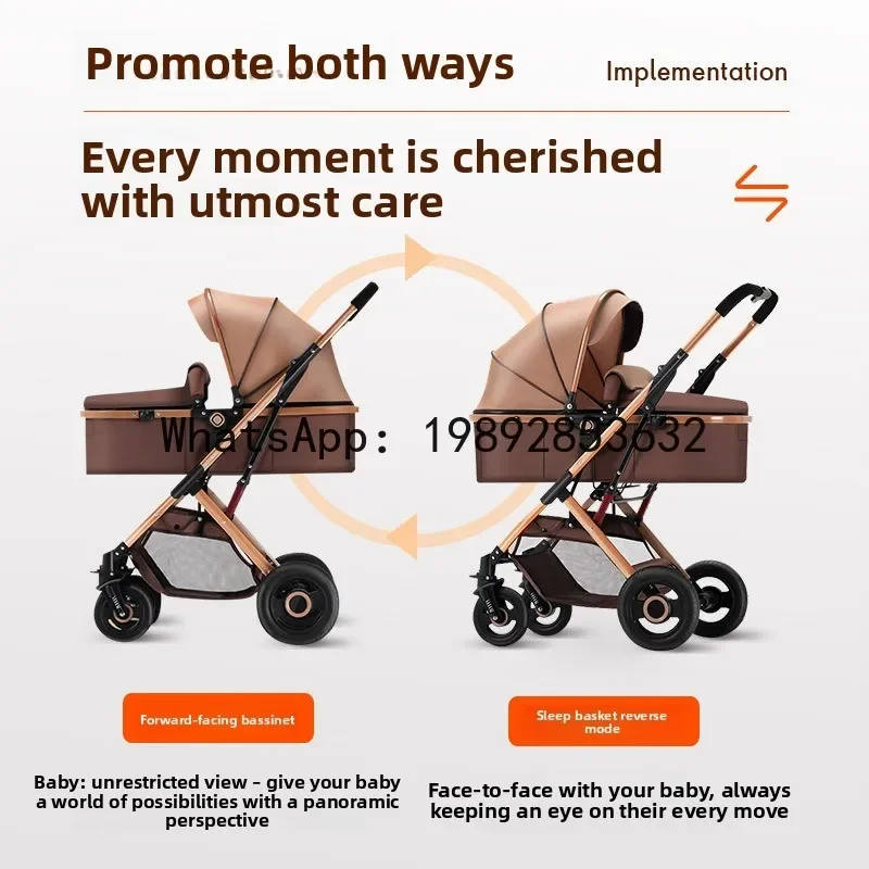 Picture 4: r15Baby Stroller Basket Multifunctional Sit and Lie Lightweight Folding Two-way High View Baby Stroller
