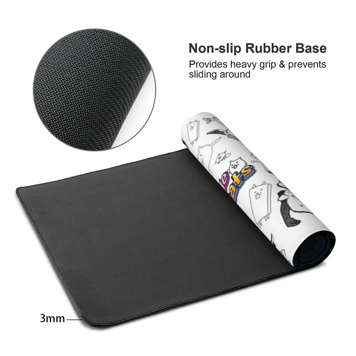 Battle Cats Mobile Games Large Mouse Pad Computer Keyboard Mouse Mat Gaming PC Laptop Desk Mat Office Accessories Table Mats