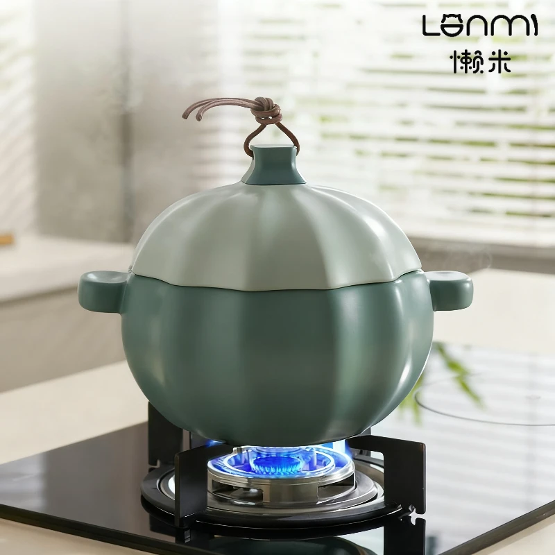 

LANMI Гарбузовая запеканка, бытовая кастрюля для тушения, сковорода с антипригарным покрытием для удаления традиционной китайской медицины, суповая кастрюля, 3,5 л