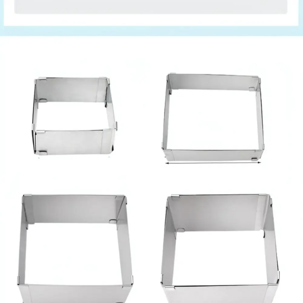 Flexible Square Mousse Ring Stainless Steel Adjustable Cake Mold Baking Frame Kitchen Pastry Tool For Home Cooking