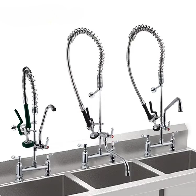 

Коммерческий кухонный смеситель для предварительного ополаскивания на палубе Коммерческая напольная модель для ресторана Производитель смесителей для предварительного ополаскивания