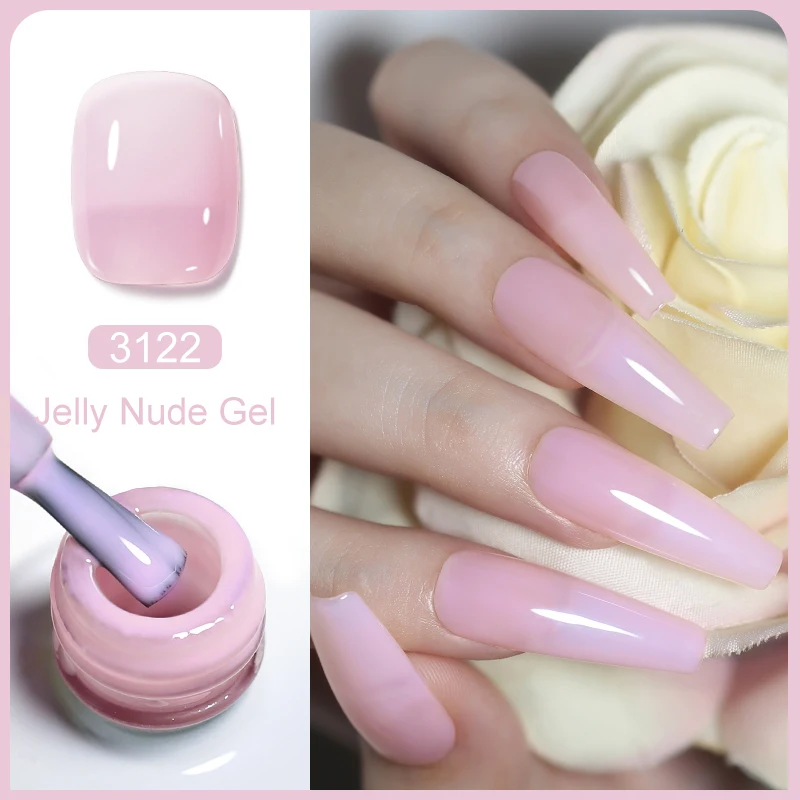 Clou Beaute Transparent French Gel Polish Translucent Nude Pink Red Jelly Glass Milky White Varnish Rainbow Color Nail Art