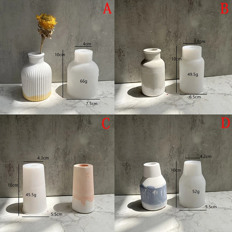 Home Crafts Planter Vases Silicone Molds for DIY Epoxy Plaster Concrete Flower Pot Injection Mould Gardening Decor Handmade Gift