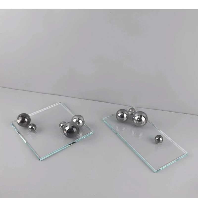 

Light Luxury Geometry Crystal Ball Tray Desktop Decoration Jewelry Storage Modern Home Art
