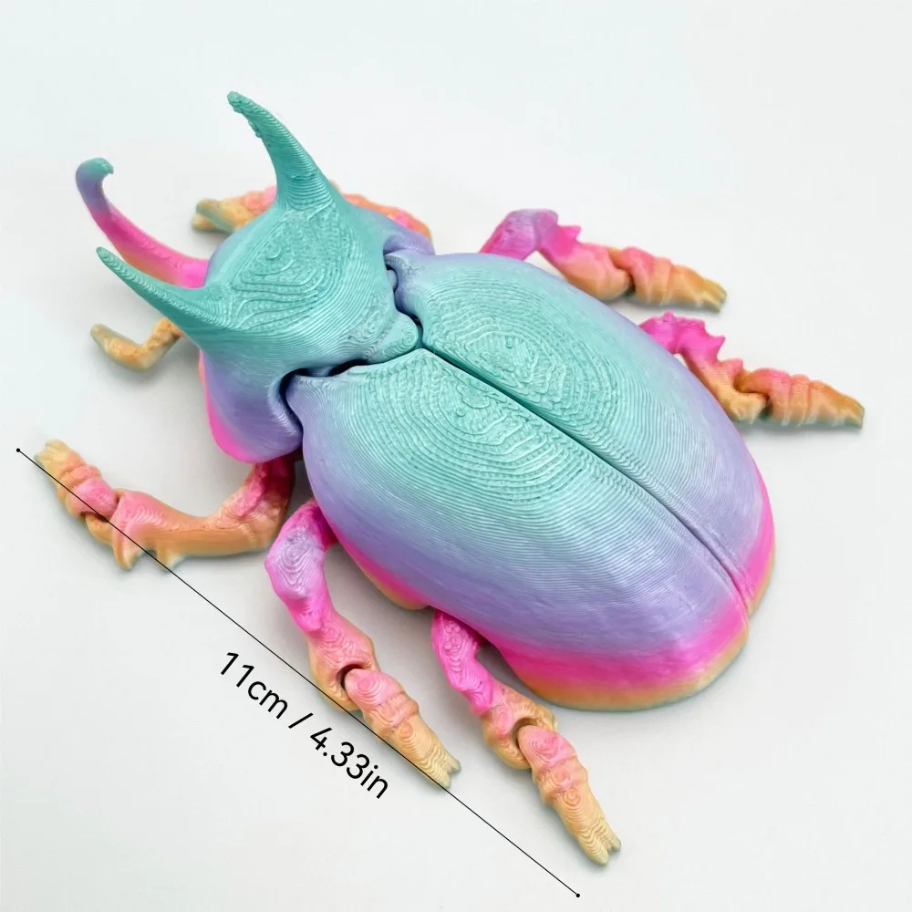 3D Printed Beetle Dung Beetle Integrated Joint Movable Model Toy Figurine Miniature Model Decorative Figurines