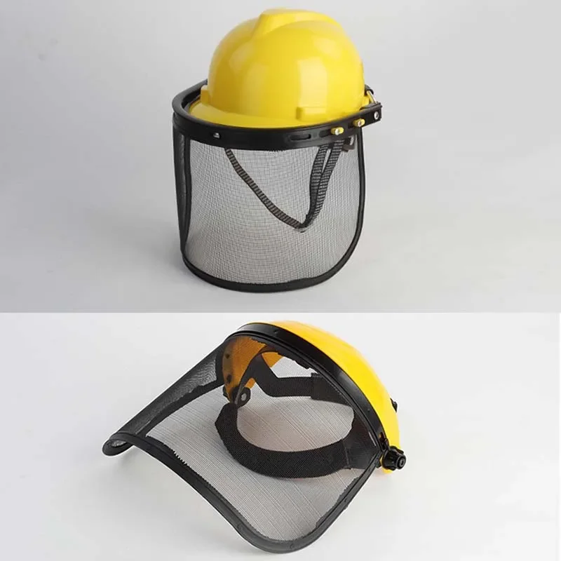 Biçme makinesi koruyucu maske çelik tel örgü kask emniyet kaskı çim biçme makinesi bahçe çim biçme makinesi ormancılık koruma için kullanın
