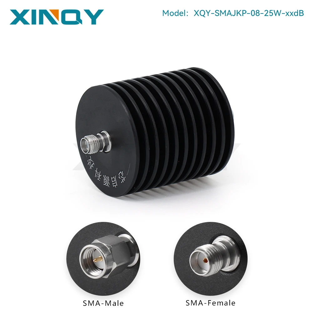 XINQY SMA RF Fixed Attenuator, 8GHz 25W Coaxial Signal Power Attenuator, Low VSWR, Broadband, 1dB,2dB,3dB,4dB,6dB,10dB,20dB