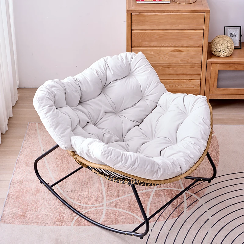 

White Reading Nordic Chair Back Support Recliner Living Room Rocking Chair Modern Floor Comfy Mecedora Adutos Modern Furniture