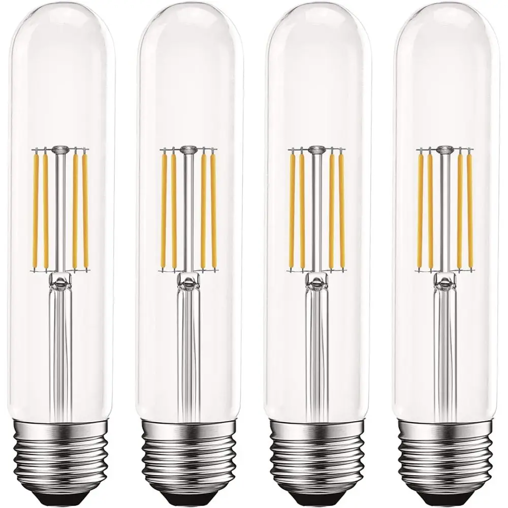 

Винтажные светодиодные лампы T9, эквивалент 60 Вт, 3000K, холодный белый свет, 550 люмен, диммируемые трубчатые лампы Эдисона 5 Вт, прозрачное стекло