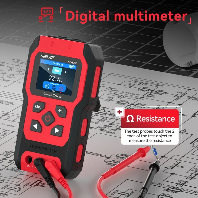 NOYAFA NF-8301 Underground Cable Tester Wire Tracker Detect Wall Underground Cable Tracker High&Low Voltage Cable Locator Underg