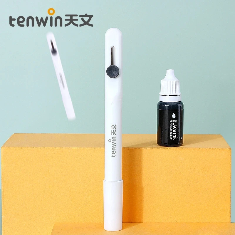 Tenwin Thermal Paper Correction Fluid with Unboxing Knife Durable Thermal Paper Data Identity Protection Fluid Eraser Box Opener