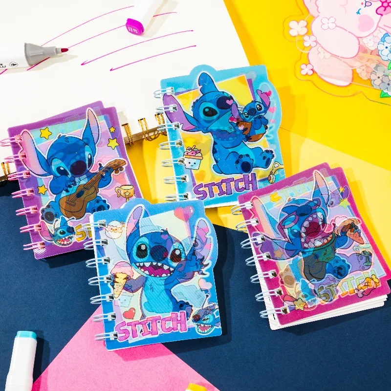 4/20pcs Disney Stitch Grating Coil Book Cartoon Lilo 3d Transformation Notebook Student Life Notes Stationery Gift