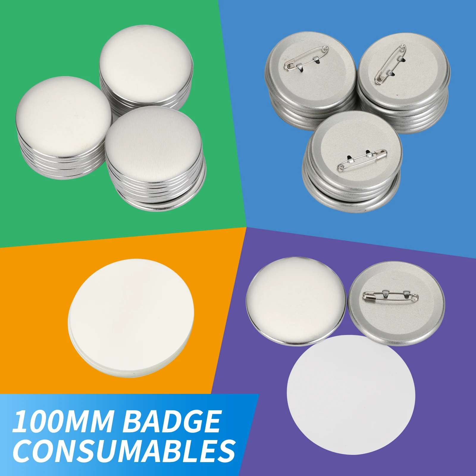 100mm Round Creative Material for Fridge Magnets/Coasters/Badges, Metal Material, Suitable for Breast Badges/Military Medals