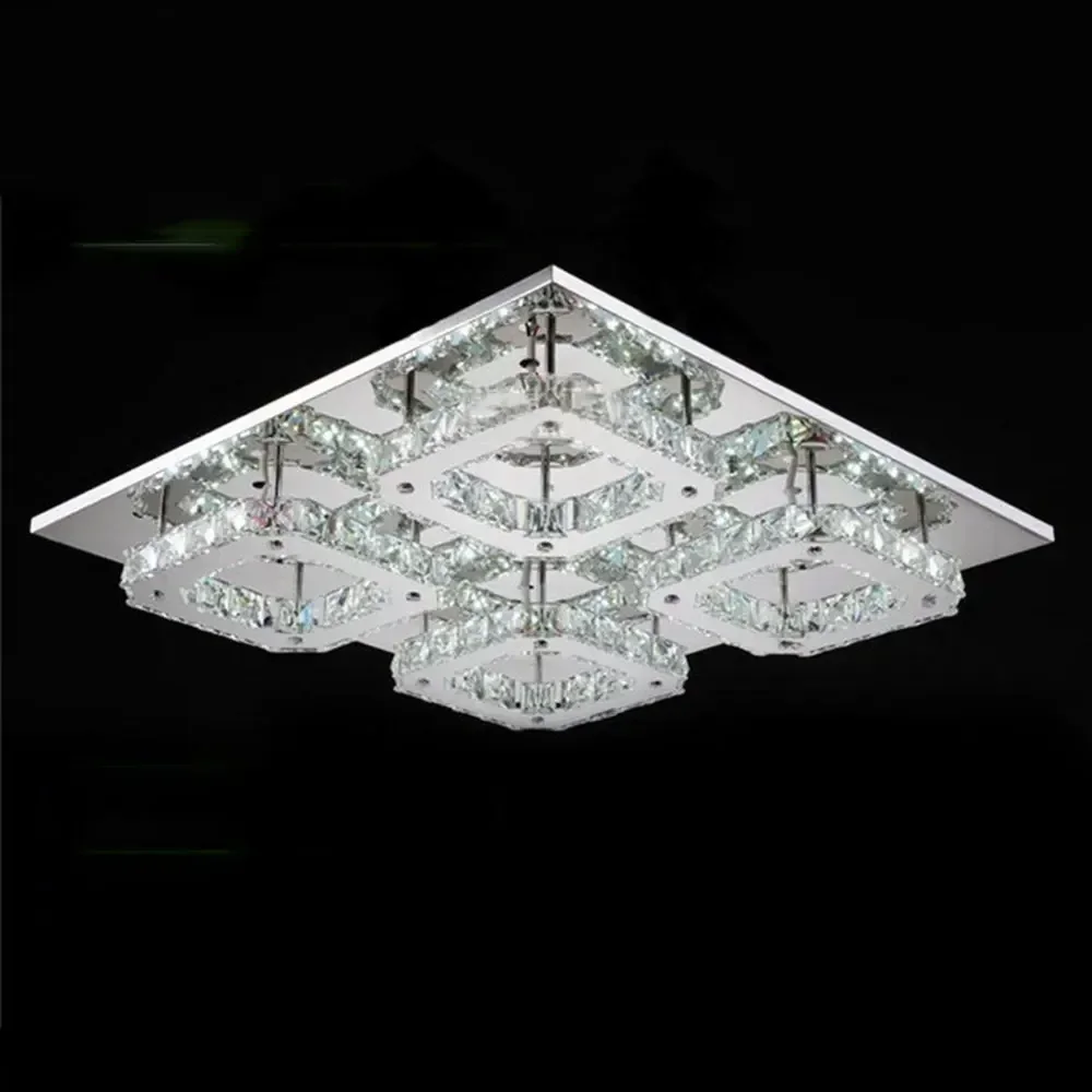 

Modern Led Crystal Ceiling chandelier For Living Room luminaria teto cristal led Lamps For Home Decoration square lustre lamps
