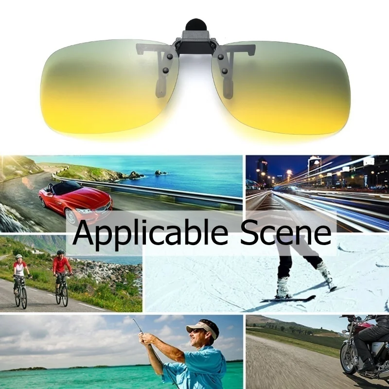 Car Driver Googles Day Night Vison Polarized Driving Clip on Sunglasses Lens Antiglare Flip up Lens Sun Glasses