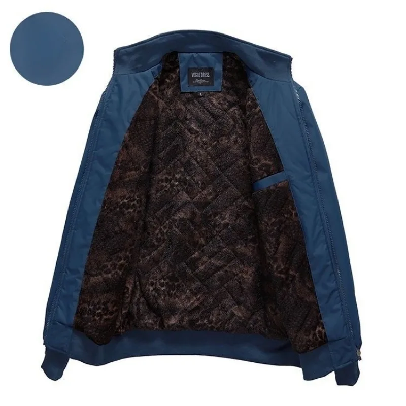 2023 Spring Autumn New Sports Casual Men Jacket Large Size Loose Plus Fleece Thick Warm Coat Middle-aged Dad Fashion Coat