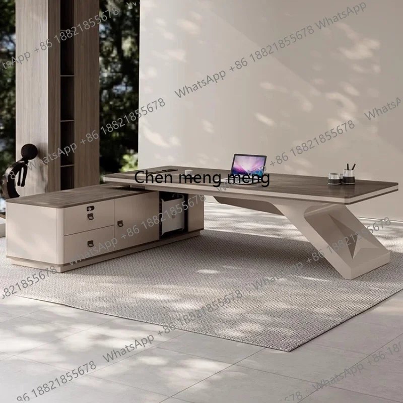 A17 Portable Gaming Computer Desk L Shaped Standing Office Boss Desk Organizer Filing Cabinet Office Chair Scrivania Furnitu