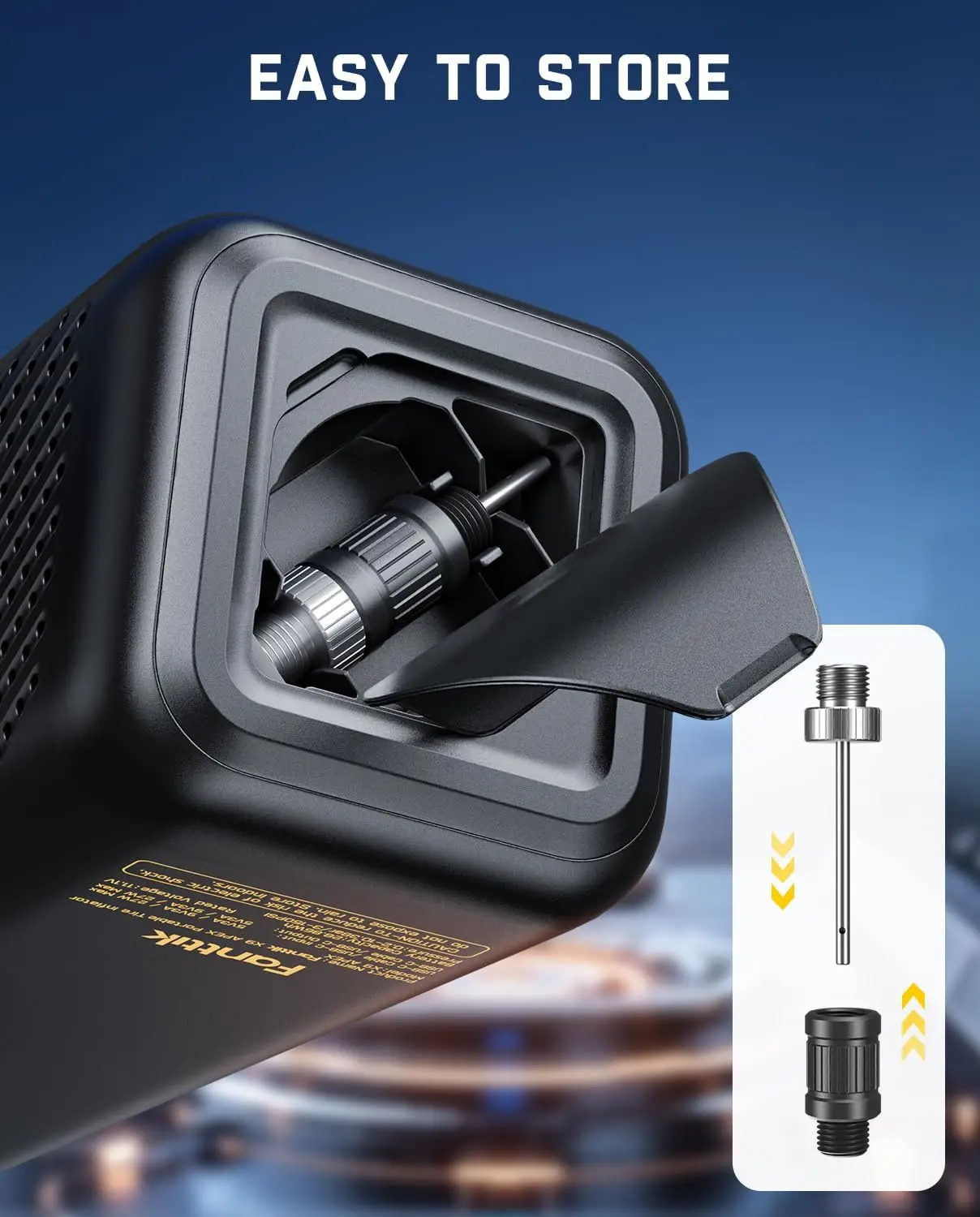 Portable Air Compressor for Car Tires, 35s Fast Inflation, Cordless Tire Inflator with Light and Power Bank