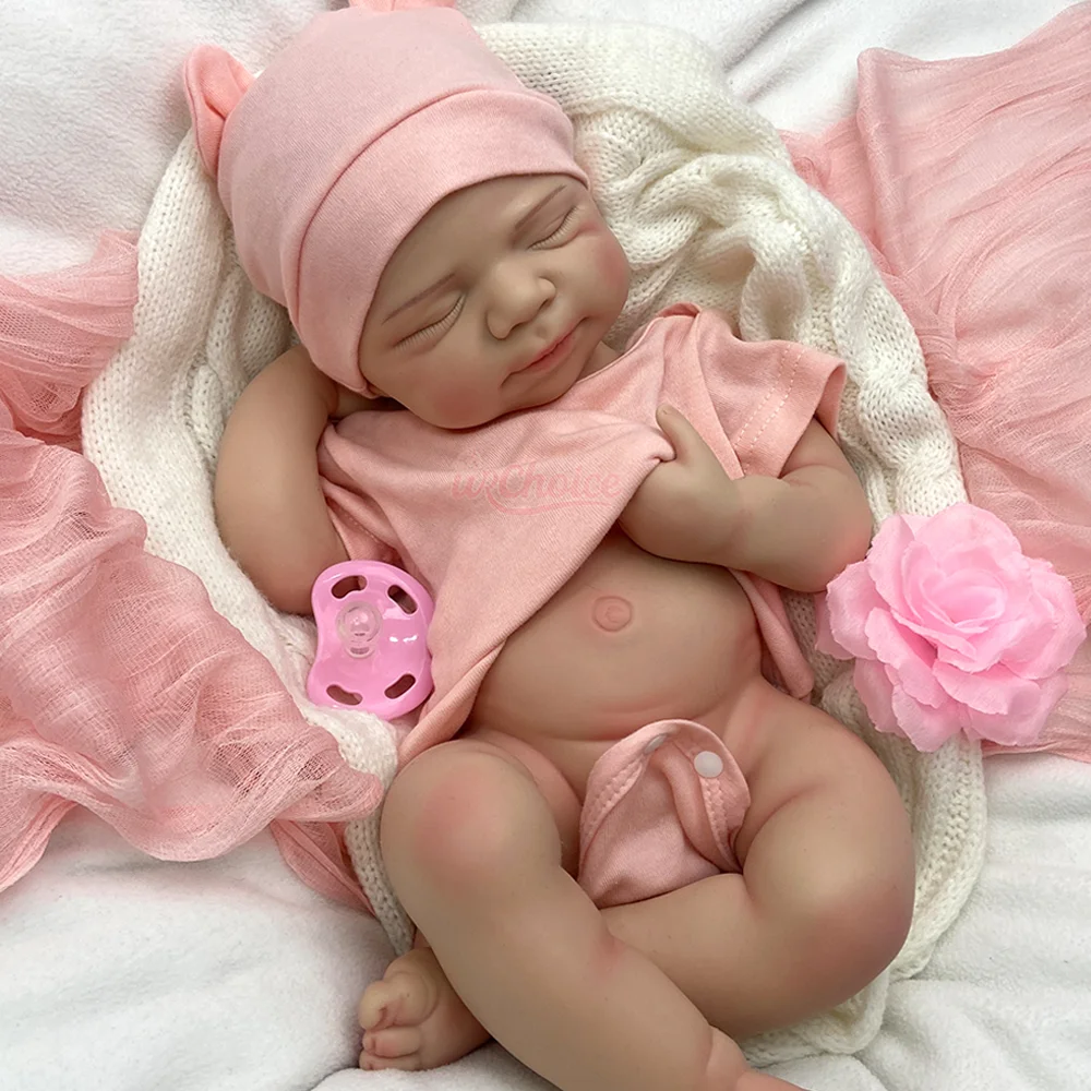 Boneca bebê reborn de silicone, de alta qualidade, 20 polegadas, menina/menino, ponderada, pintada à mão, boneca recém-nascida para cuidados e boneca terapêutica