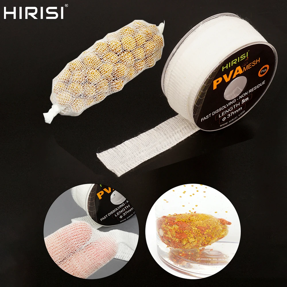 Hirisi PVA-Netz-Nachfüllpackung 25 mm x 5 m, feste PVA-Netzbeutel für Karpfenangeln, zum Einsatz mit Boilie-Pellets, Angelzubehör, PA201.