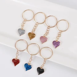 7pcs Cute Heart Keychain Alloy Key Ring Bag Backpack Charm Jewelry Accessories Party Decor Valentine's Day Women Female Gift