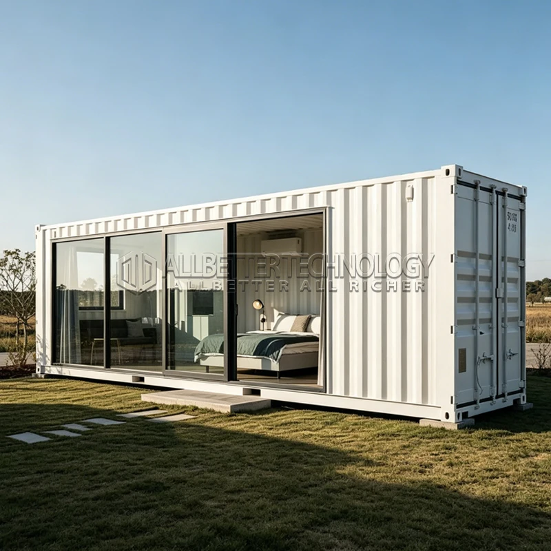 Allbetter Luxury Expandable Container House 40ft Prefab Modular Home 2 Bedrooms Bathroom Kitchen for Vacation or Shop
