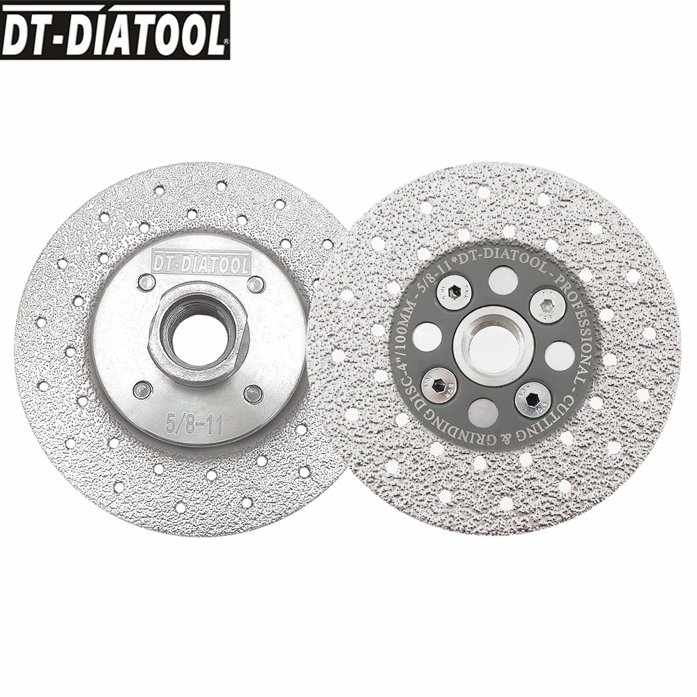 DT-DIATOOL 2pcs Dia 100/115/125mm 5/8-11 Flange Double Sided Diamond Cutting Disc & Grinding Wheel Fast Cut Shape Grind Stone